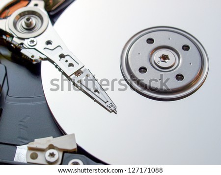 Detail of a magnetic computer hard disk