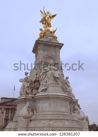Queen Victoria Memorial in Queen Gardens in front of Buckingham Palace in London UK
