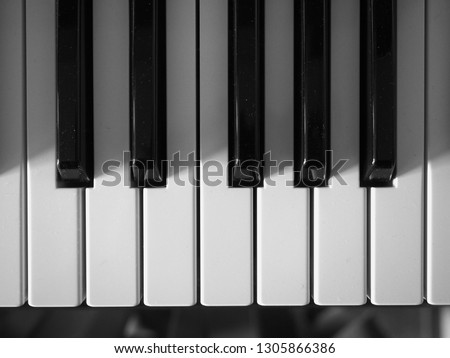 black and white keys of electronic keyboard music instrument