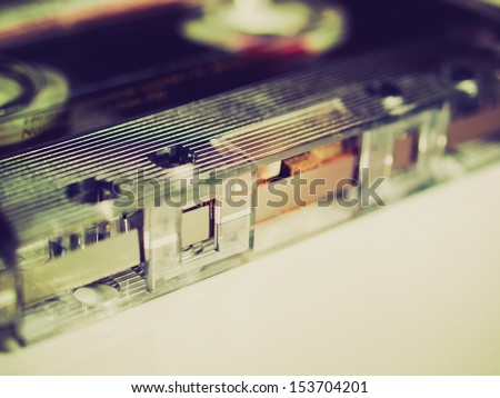 Vintage looking Magnetic tape cassette for audio music recording