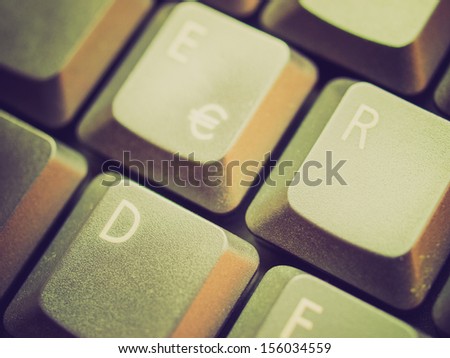 Vintage looking Detail of keys on a computer keyboard