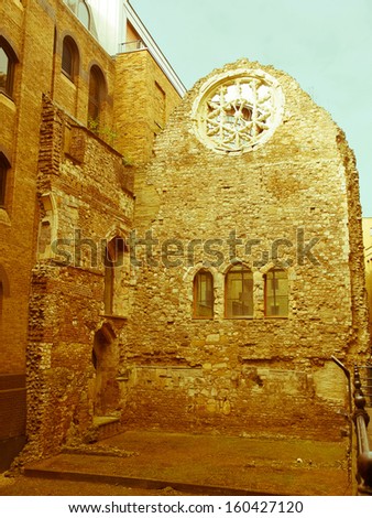 Vintage look Medieval ruins of the Bishops of Winchester Palace, London, UK