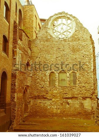 Vintage look Medieval ruins of the Bishops of Winchester Palace, London, UK