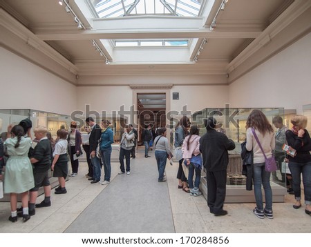 London, England, Uk - June 17, 2011: Tourists Visiting The Egyptian Rooms At The British Museum