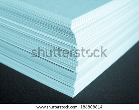 Blank sheets of A4 paper for office use - cool cyanotype