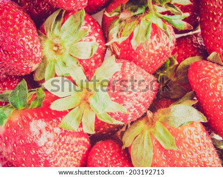 Vintage retro looking Detail of Strawberries fruits useful as a background