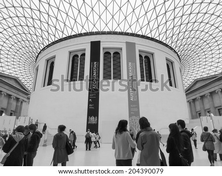 LONDON, ENGLAND, UK - JUNE 17, 2011: Tourists visiting the new Great Court at the British Museum designed by Lord Norman Foster