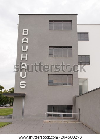 DESSAU, GERMANY - JUNE 13, 2014: The Bauhaus art school iconic building designed by architect Walter Gropius in 1925 is a listed masterpiece of modern architecture
