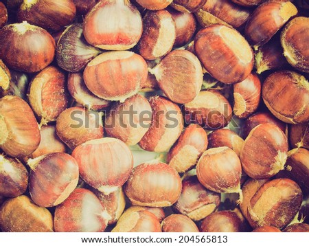 Vintage retro looking Many chestnuts useful as a food background