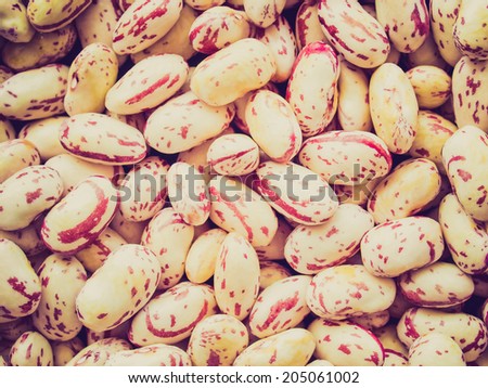 Vintage retro looking Picture of Beans soup salad food background