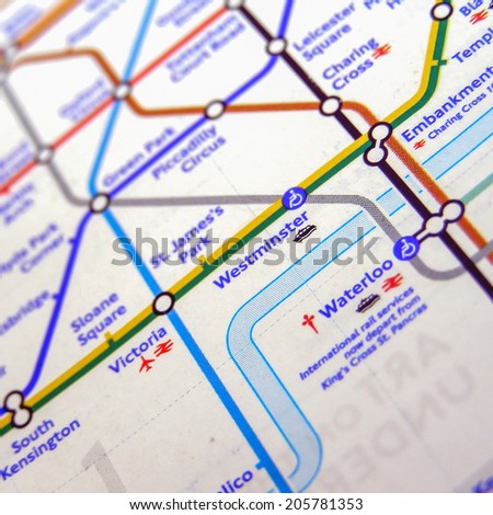 LONDON, ENGLAND, UK - NOVEMBER 04, 2007: Tube map of the London Underground subway lines - illustrative editorial