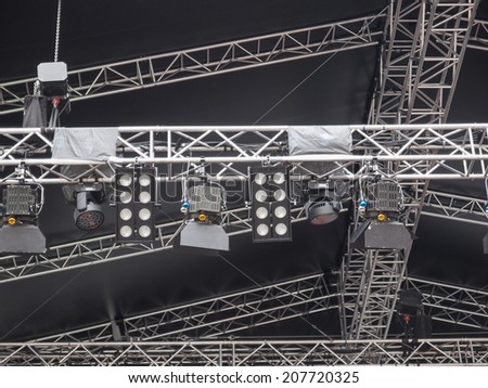 Stage lights used in live gig concert