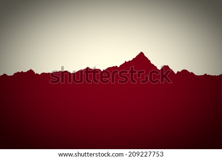 Vintage looking Real mountain silhouette profile vector