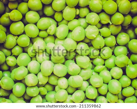 Vintage retro looking Green peas useful as a food background