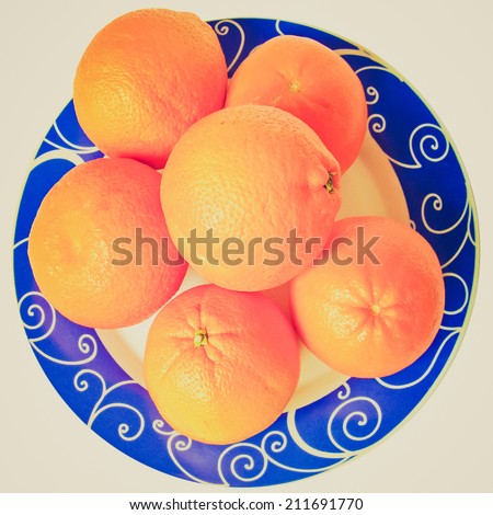 Vintage retro looking Orange fruits picture
