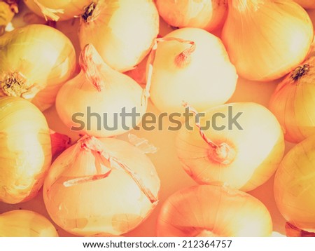 Vintage retro looking Onions vegetables useful as a food background
