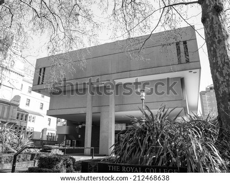 LONDON, ENGLAND, UK - MARCH 05, 2009: The Royal College Of Physicians designed in 1964 by Sir Denys Lasdun is a masterpiece of new brutalist architecture