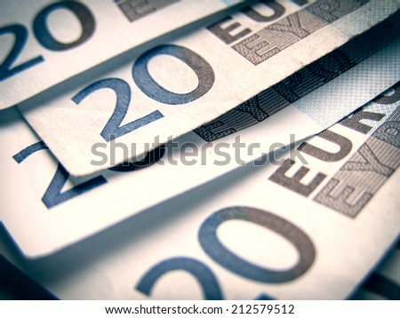 Vintage looking Euro banknotes money picture