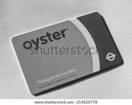 LONDON, UK - JANUARY 23, 2014: The Oyster Card uses near field communication technology for public transport ticketing in and around London