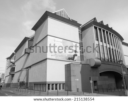FRANKFURT AM MAIN, GERMANY - JUNE 03, 2013: The Museum fuer Moderne Kunst (Museum of Modern Art) designed by Viennese architect Hans Hollein in 1982 is the newest art gallery in town