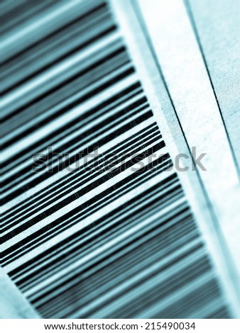 Bar code (barcode) used on product labels - cool cyanotype