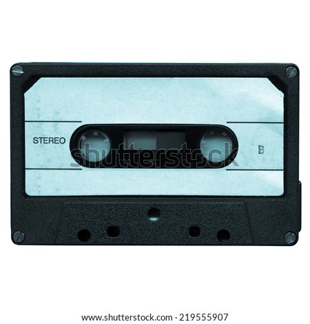 Magnetic tape cassette for analog audio music recording - cool cyanotype