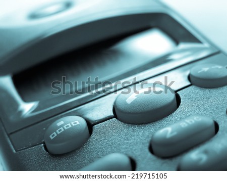 Cordless phone keypad picture - cool cyanotype
