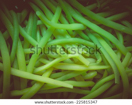 Vintage looking Green beans aka string beans or snap beans vegetables