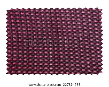 Fabric swatch sample isolated over white background