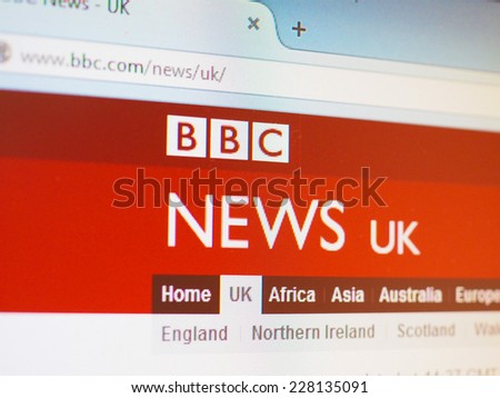 LONDON, UK - OCTOBER 30, 2014: British home page of the BBC News web site