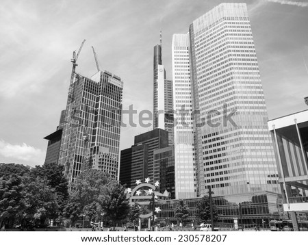 FRANKFURT AM MAIN, GERMANY - JUNE 03, 2013: The Europaeische Zentral Bank (European Central Bank) is the central bank for the Euro zone