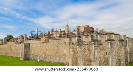 The Tower of London medieval castle and prison