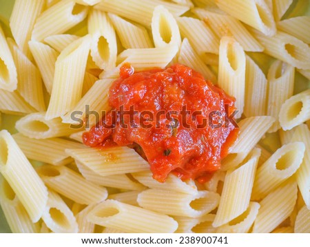 Italian pasta al pomodoro meaning Tomato pasta vegetarian food from Italy