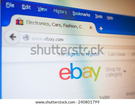 SAN FRANCISCO, USA - DECEMBER 23, 2014: Home page of Ebay e-commerce web site