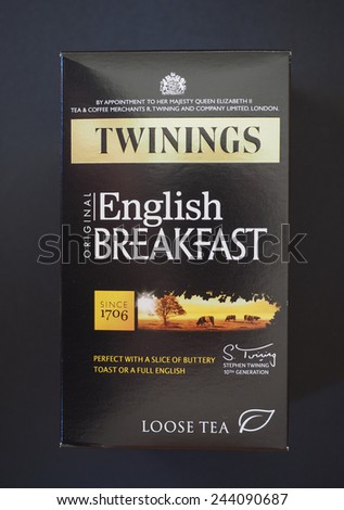 LONDON, UK - JANUARY 6, 2015: Twinings English breakfast loose tea