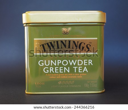 LONDON, UK - JANUARY 6, 2015: Twinings Gunpowder Green tea