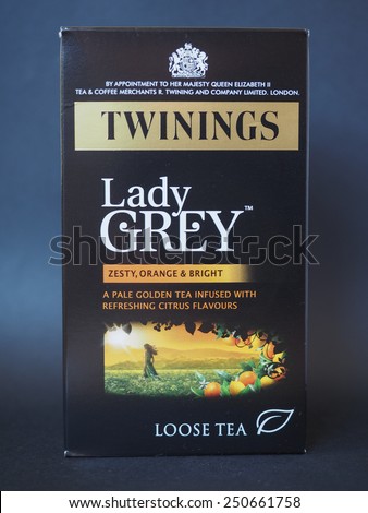 LONDON, UK - JANUARY 6, 2015: Twinings Lady Grey loose tea