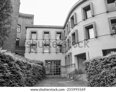 Wissenschaftszentrum Social Science Research Center in Berlin Germany in black and white