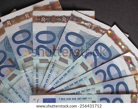 Twenty Euro banknotes currency of Europe