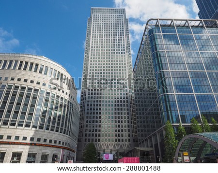 LONDON, UK - JUNE 10, 2015: The Canary Wharf business centre is the largest business district in the United Kingdom