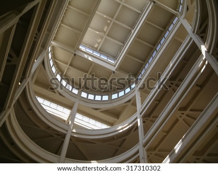 TURIN, ITALY - MARCH 29, 2008: Fiat Lingotto car factory designed by Trucco in 1916 now an exhibition and shopping centre was the largest car factory at the time of construction