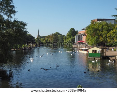 STRATFORD UPON AVON, UK - SEPTEMBER 26, 2015: River Avon in Shakespeare birth town