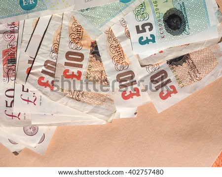 British Pound banknotes currency of the United Kingdom