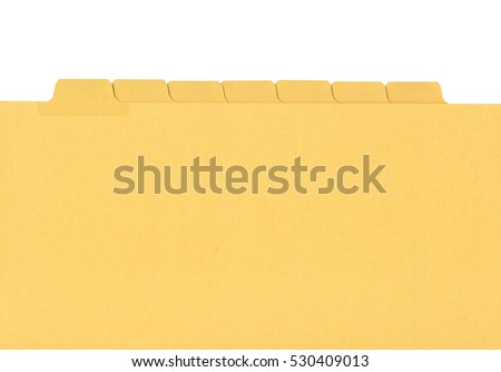 Yellow file folder with blank tabs labels