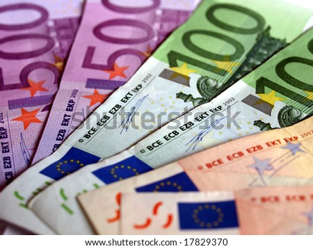 Euro banknotes money european currency