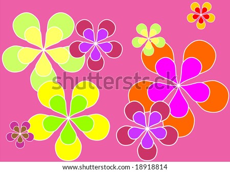 Flower Wallpaper on Psychedelic Sixties Flower Power Background Wallpaper Stock Photo