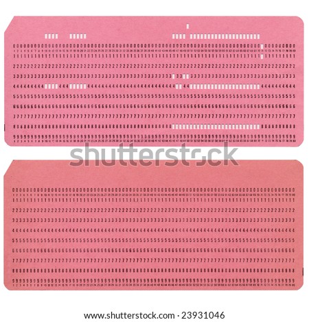 Vintage punched card for computer data storage