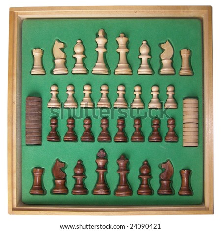 Chess game box isolated over white background