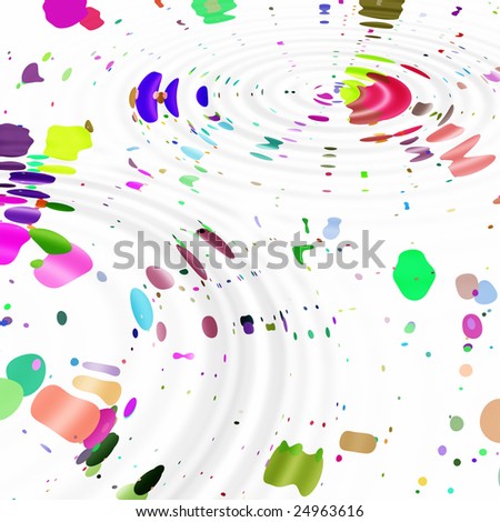 Paint stains under water background pond with waves