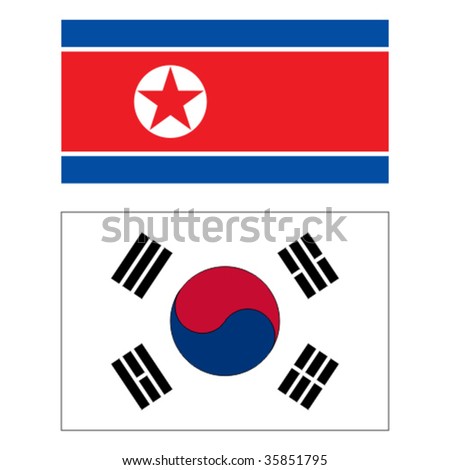 south korea and north korea flags. house South Korea built a
